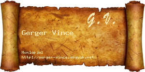 Gerger Vince névjegykártya